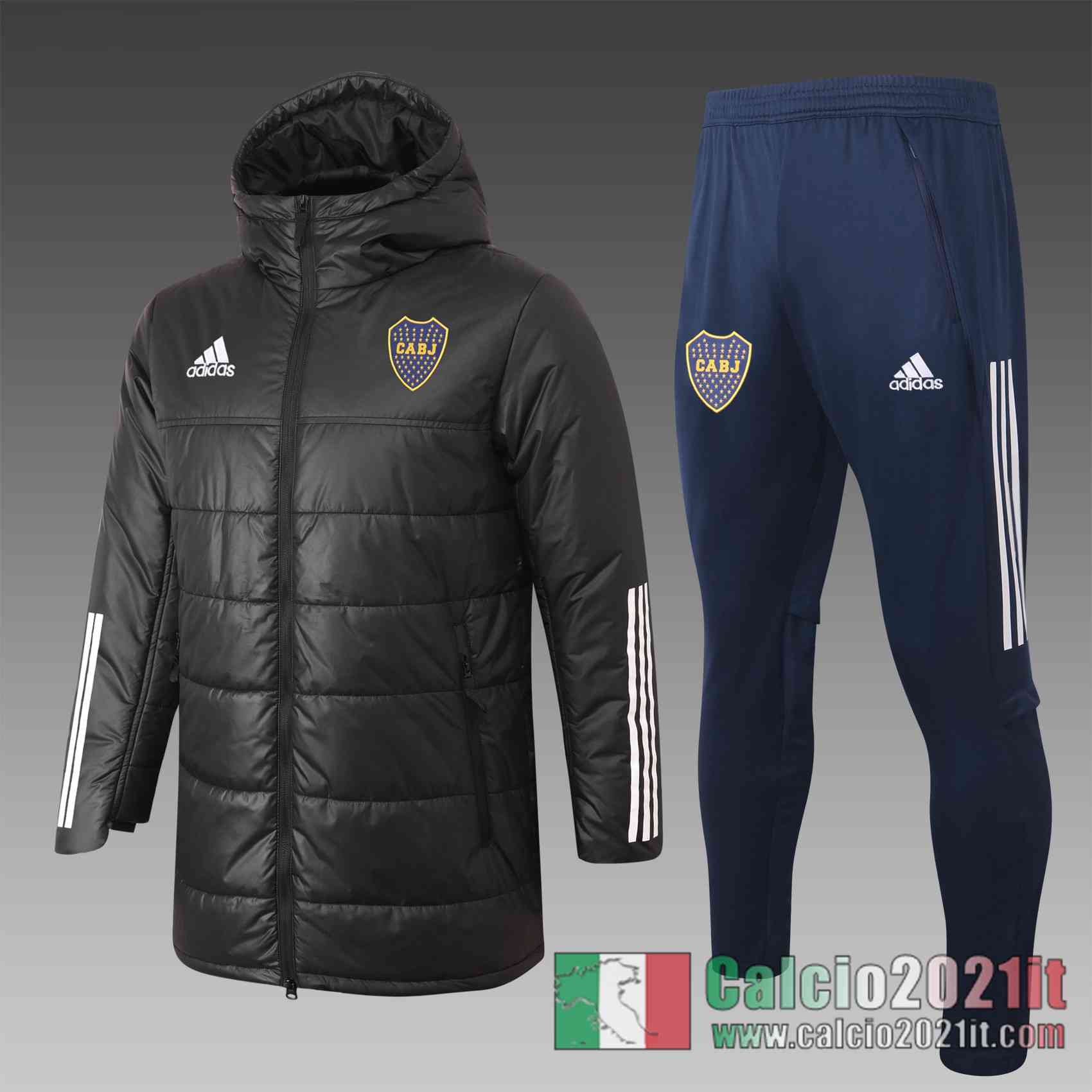 Boca Juniors Piumino Calcio Cappuccio nero 2020 2021 C35