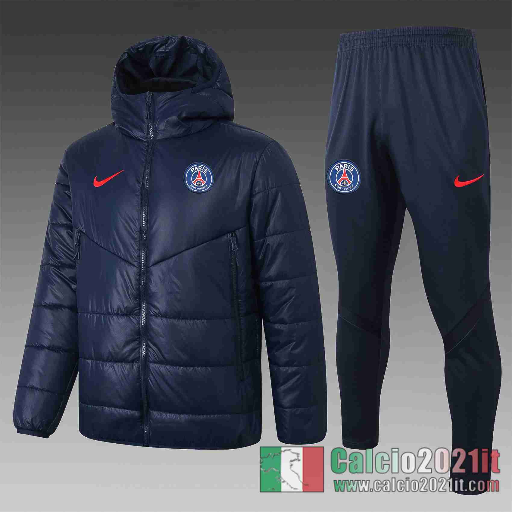 PSG Piumino Calcio Cappuccio zaffiro 2020 2021 C54