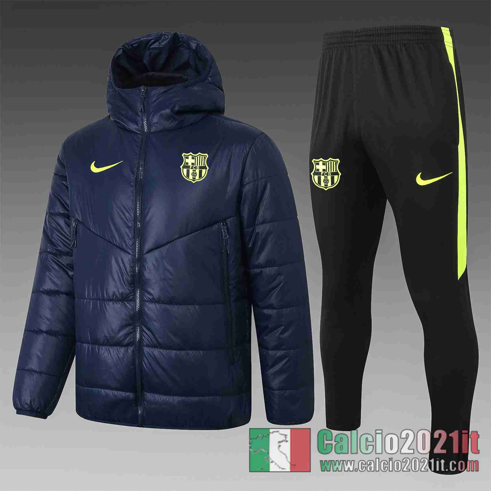 Barcellona Piumino Calcio Cappuccio zaffiro 2020 2021 C55