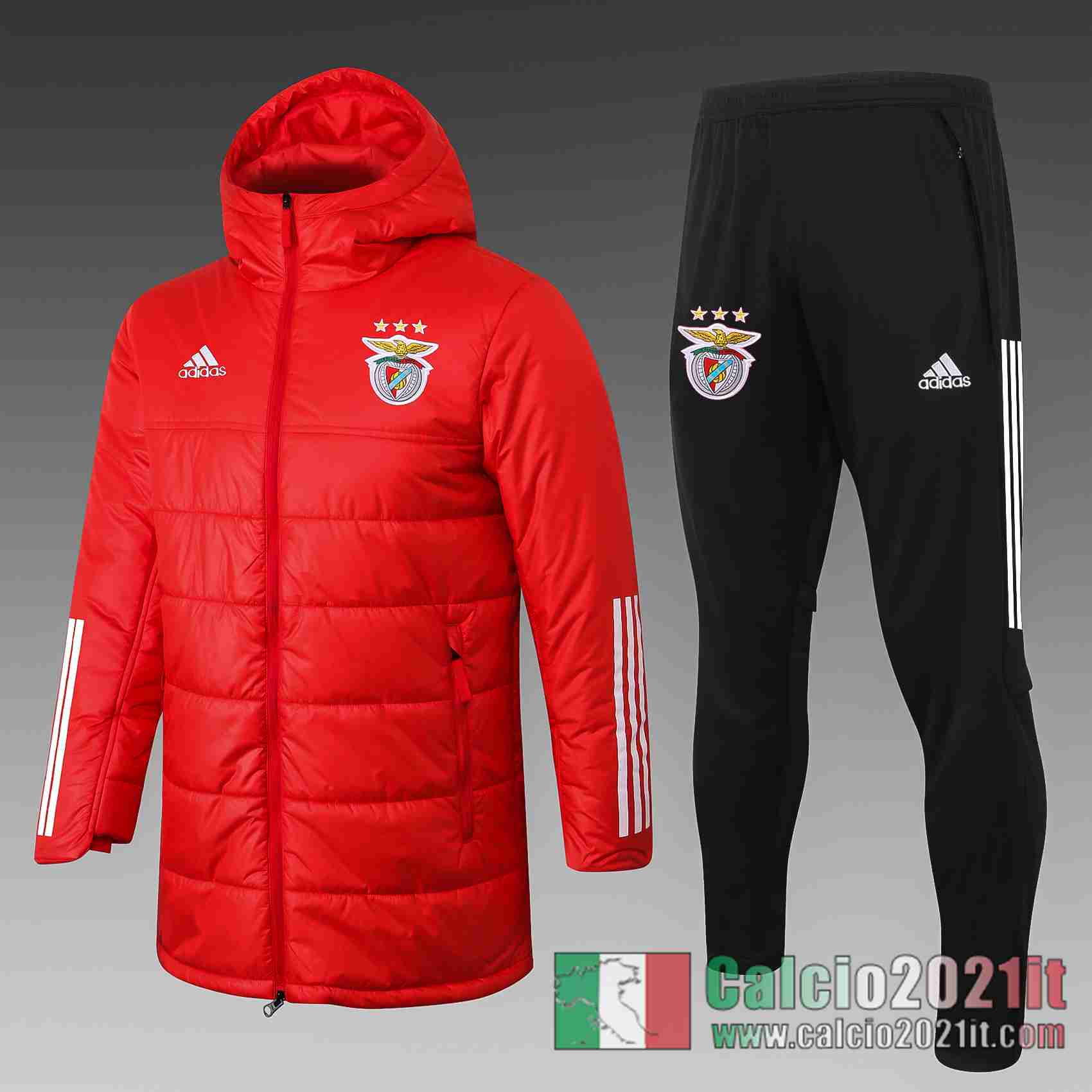 Benfica Piumino Calcio Cappuccio rosso 2020 2021 C70