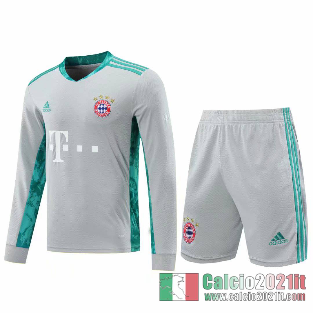 Bayern Maglie Calcio Portiere Manica Lunga Grigio chiaro 2020 2021