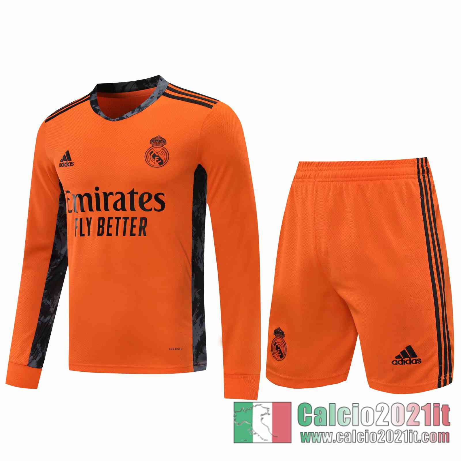 Real Madrid Maglie Calcio Portiere Manica Lunga arancia 2020 2021