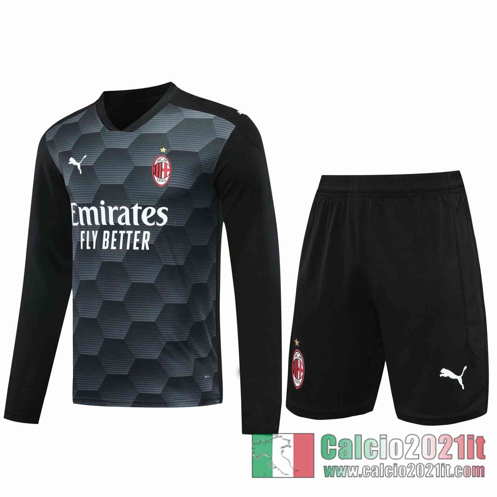 AC Milan Maglie Calcio Portiere Manica Lunga nero 2020 2021