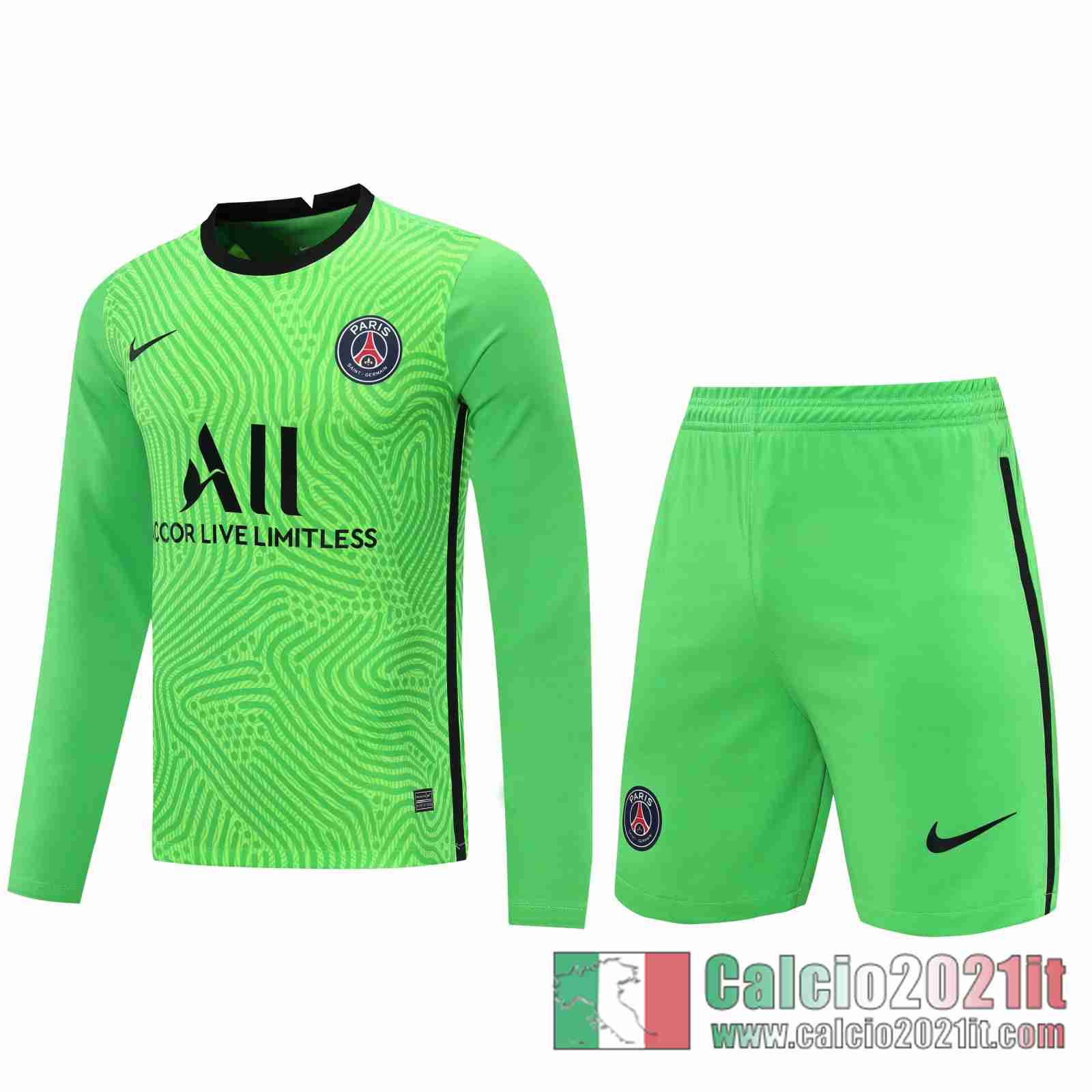 Paris PSG Maglie Calcio Portiere Manica Lunga verde 2020 2021