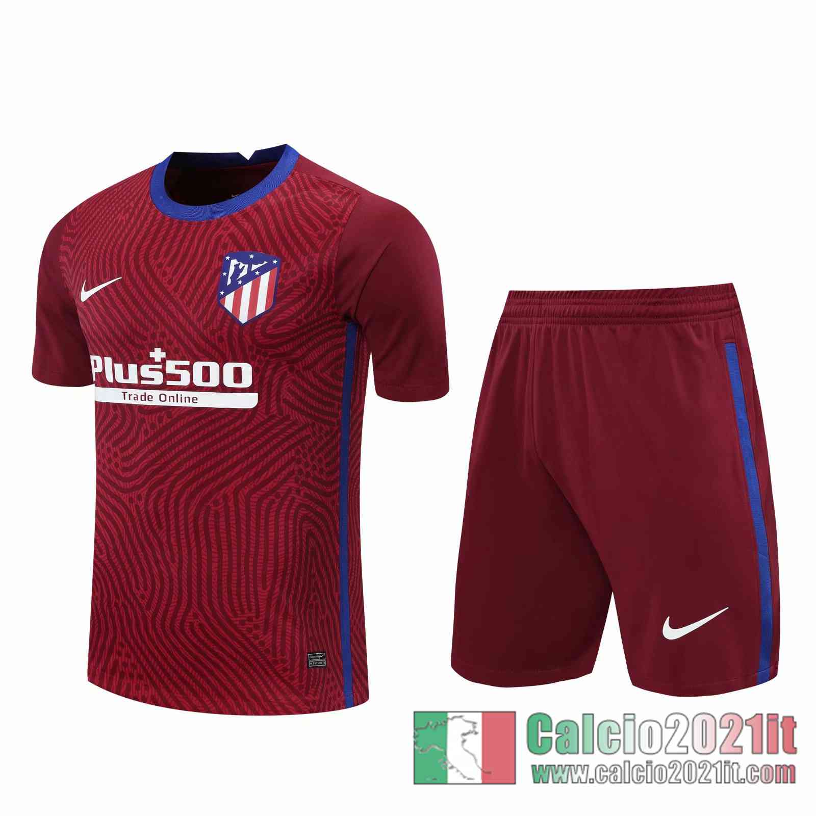 Atletico Madrid Maglie Calcio Portiere Rosso scuro 2020 2021