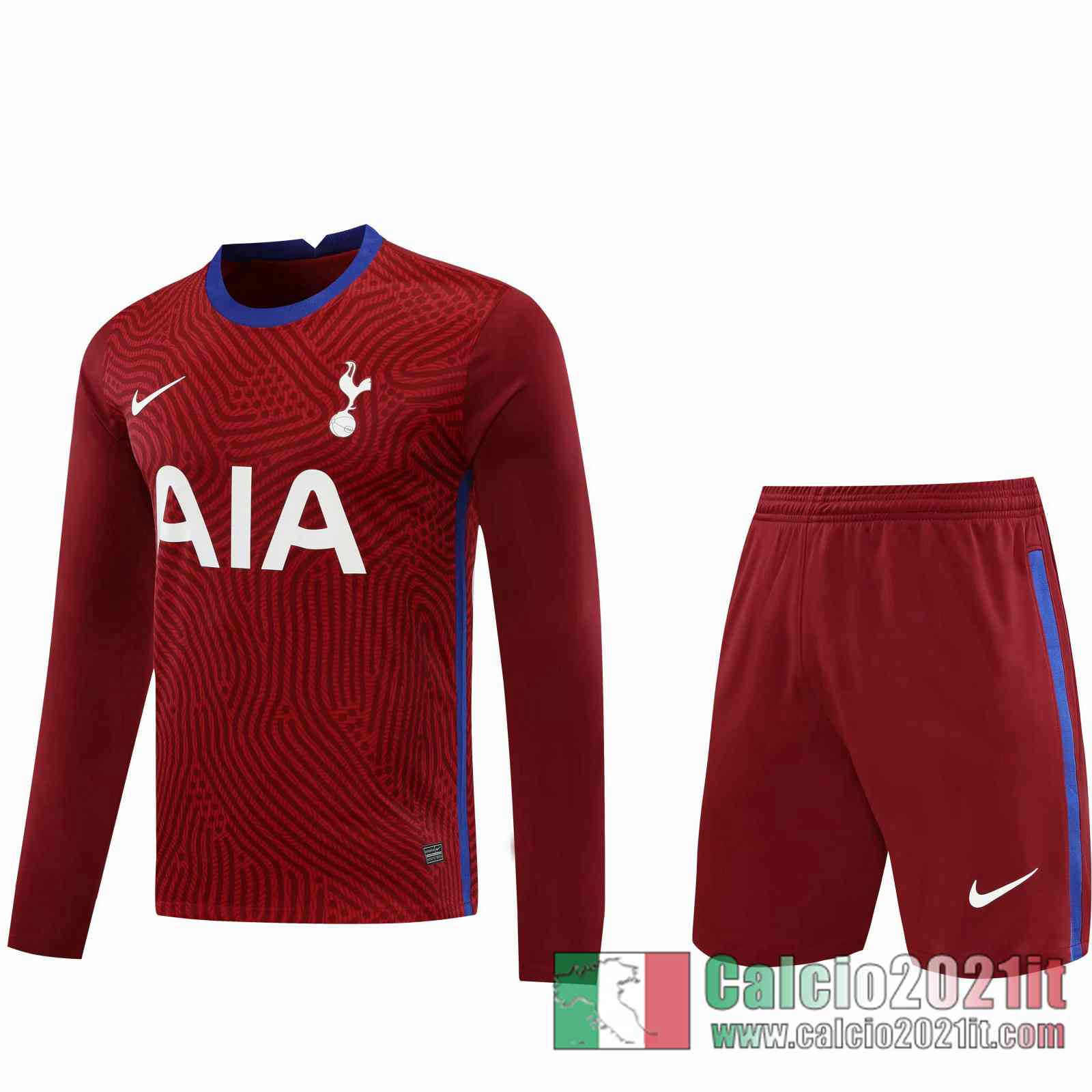 Tottenham Maglie Calcio Portiere Manica Lunga Rosso scuro 2020 2021