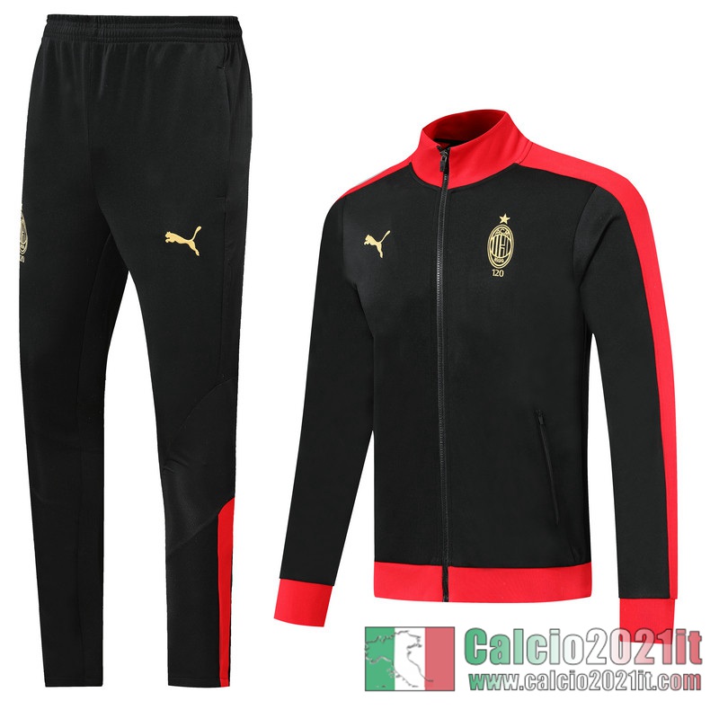 AC Milan Full-Zip Giacca Black / Red Classico del secolo 2020 2021 J07