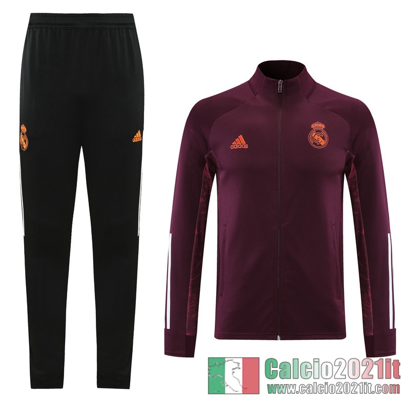 Real Madrid Full-Zip Giacca Maroon Formazione 2020 2021 J119