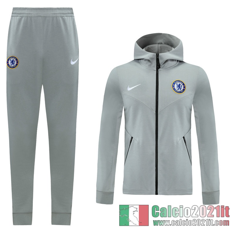 Chelsea Full-Zip Giacca Cappuccio light grey 2020 2021 J137