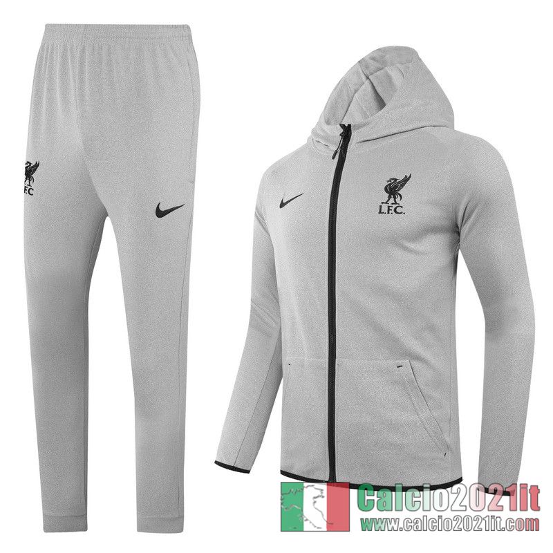 Liverpool Full-Zip Giacca Cappuccio light grey 2020 2021 J161