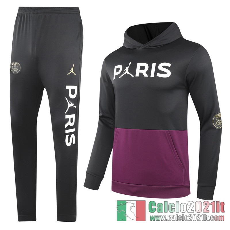 PSG Full-Zip Giacca Cappuccio Black/maroon 2020 2021 J166