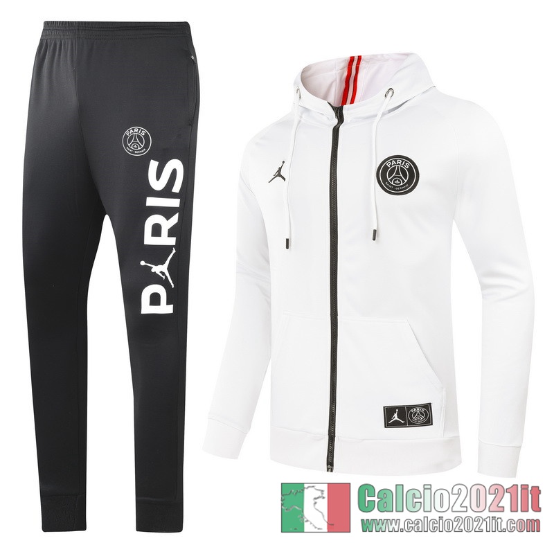 PSG Jordan Full-Zip Giacca Cappuccio white Fettuccia 2020 2021 J167