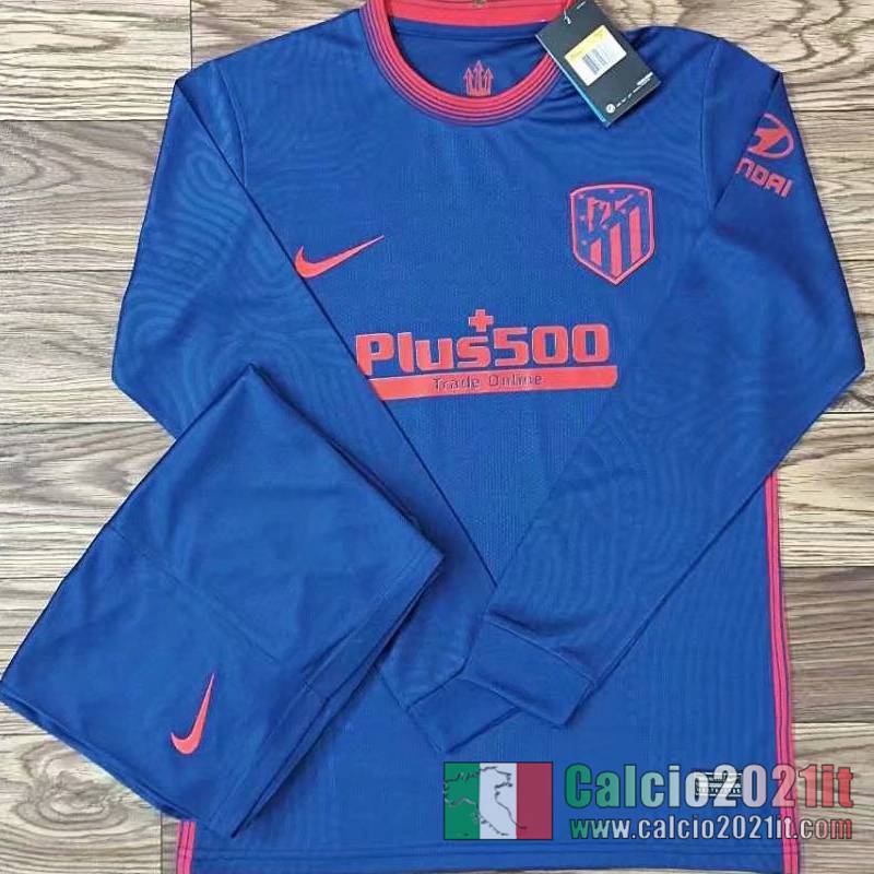 Atletico Madrid Seconda Maglia Calcio Manica Lunga 2020 2021