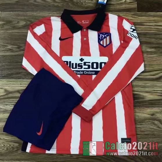 Atletico Madrid Prima Maglie Calcio Manica Lunga 2020 2021