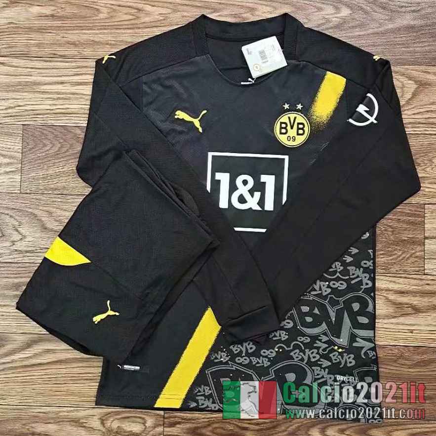 Dortmund Seconda Maglia Calcio Manica Lunga 2020 2021