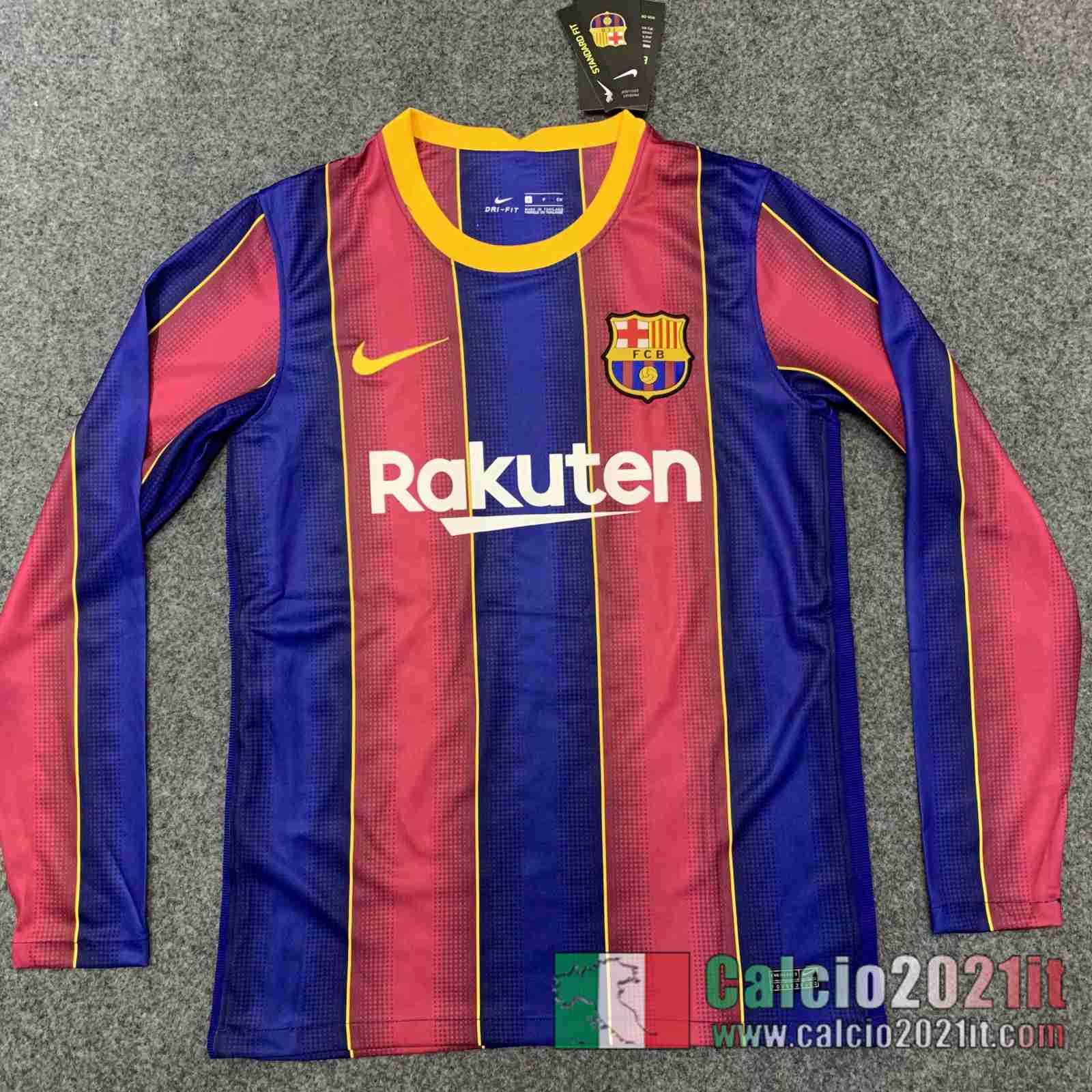 Barcellona Prima Maglie Calcio Manica Lunga 2020 2021