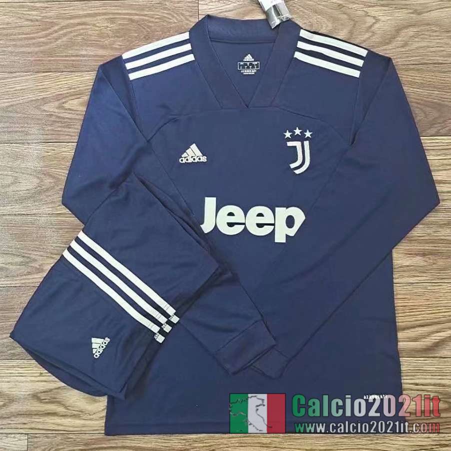 Juventus Seconda Maglia Calcio Manica Lunga 2020 2021