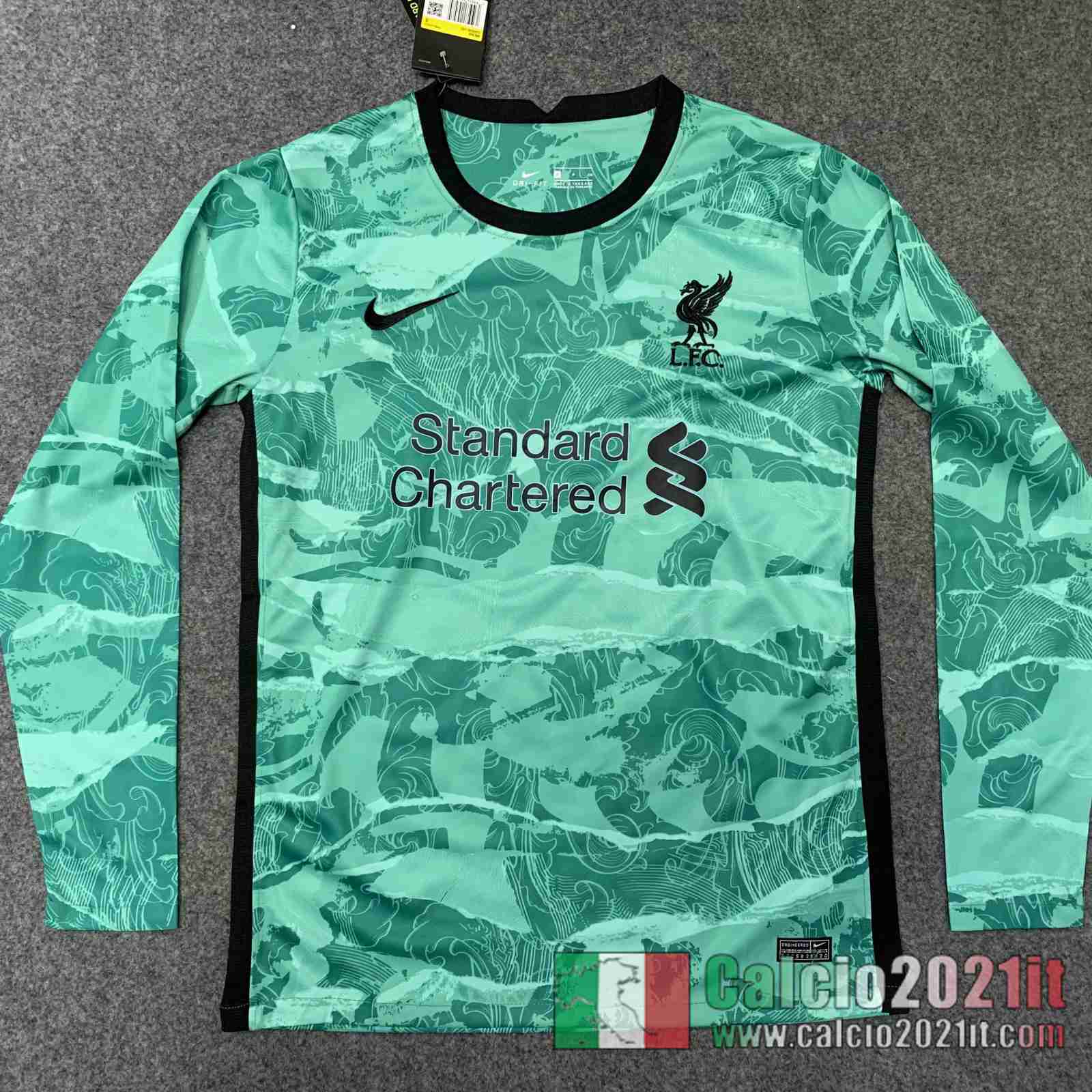 Liverpool Seconda Maglia Calcio Manica Lunga 2020 2021