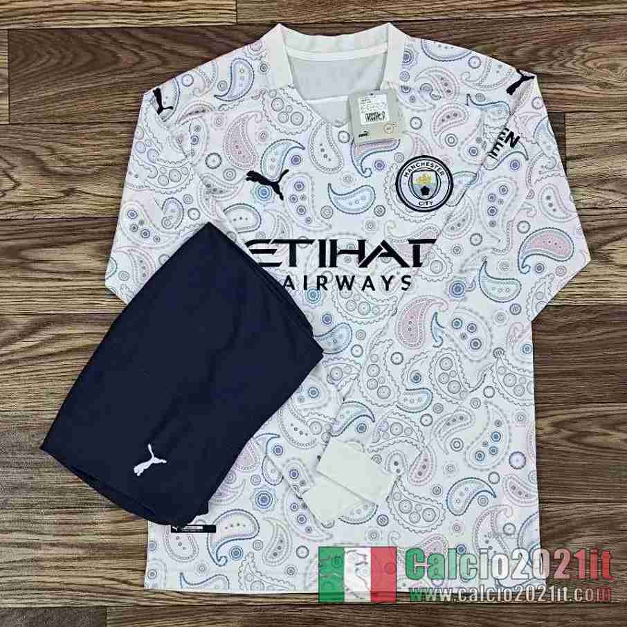 Manchester City Terza Maglie Calcio Manica Lunga 2020 2021