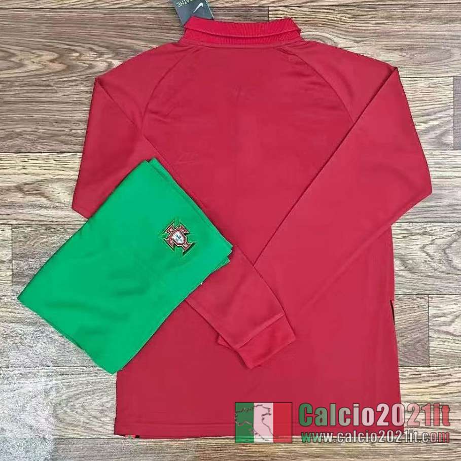 Portogallo Prima Maglie Calcio Manica Lunga 2020 2021