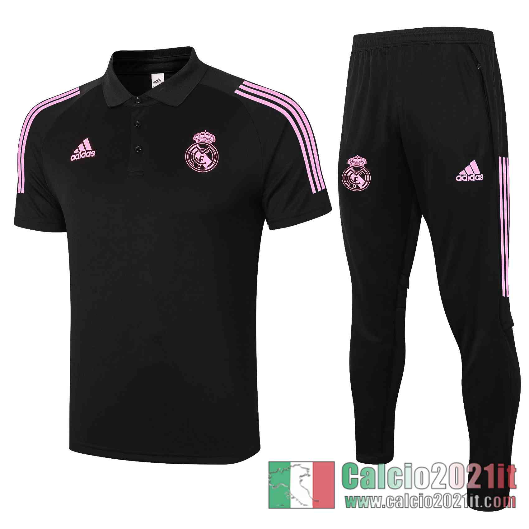 Real Madrid Maglia Polo Calcio nero 2020 2021 P187