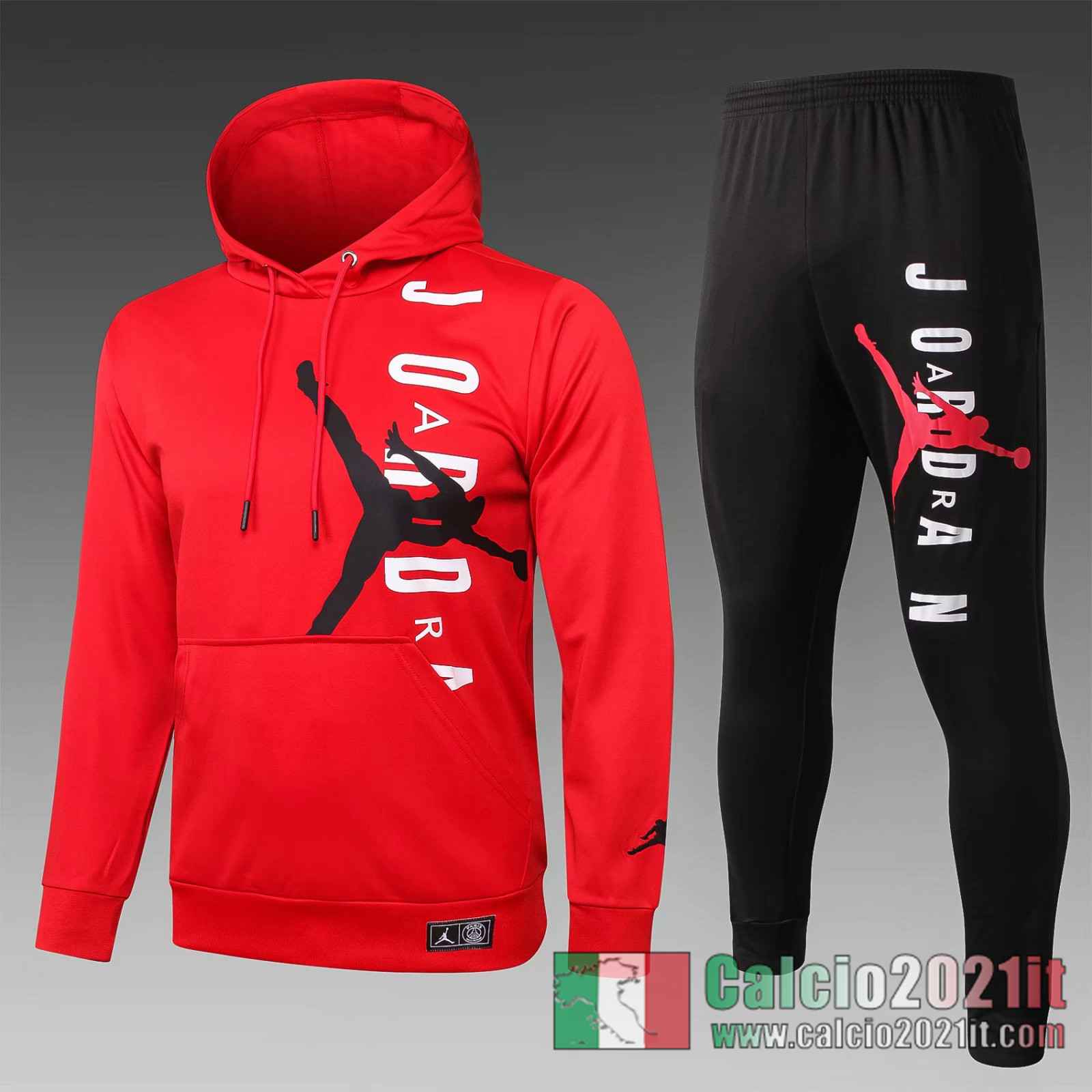 Air man Felpa Cappuccio rosso 2020 2021 S37