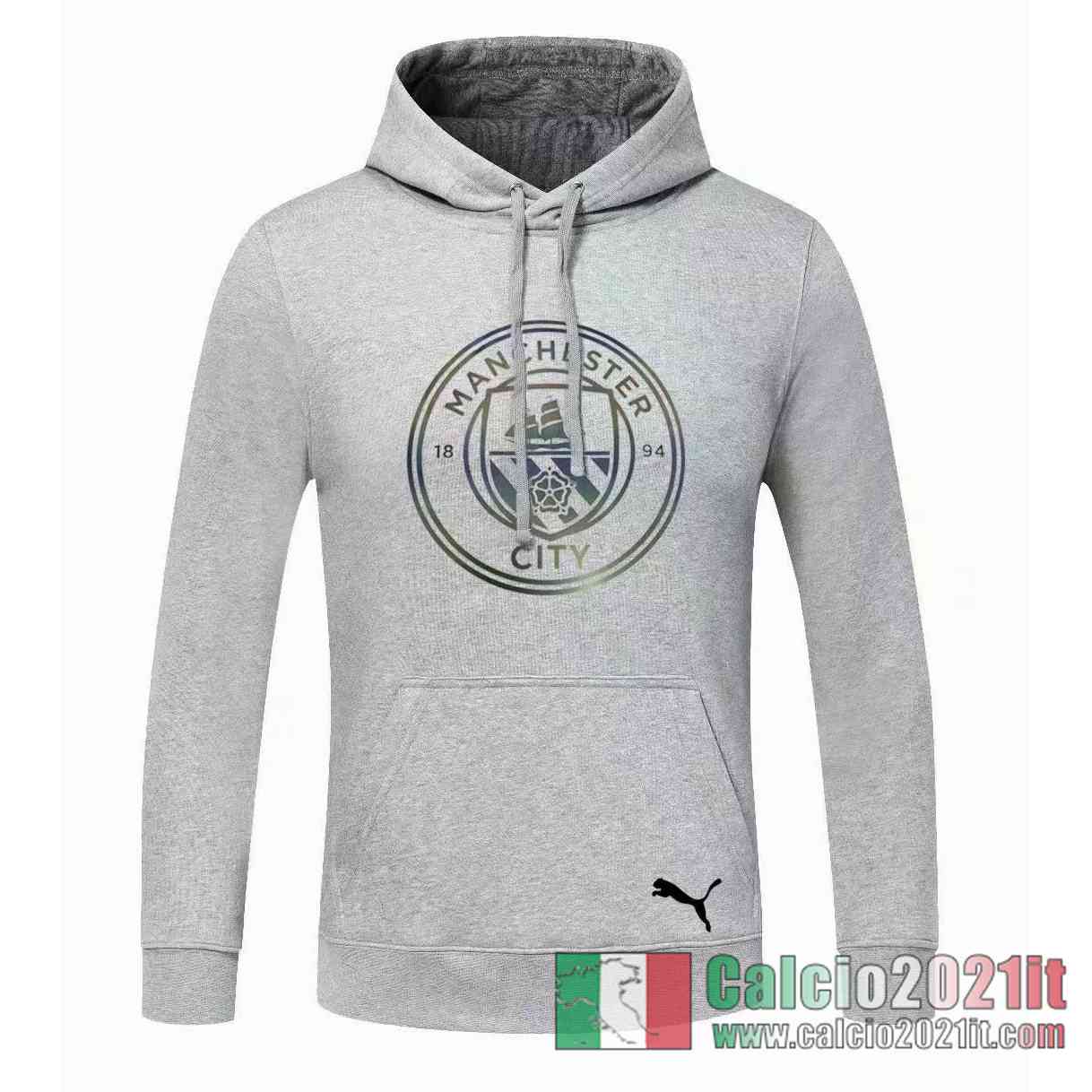 Manchester City Felpa Cappuccio grigio 2020 2021 S59