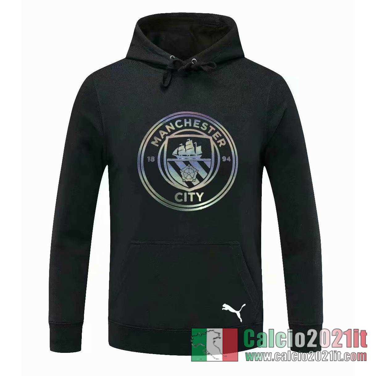 Manchester City Felpa Cappuccio nero 2020 2021 S61