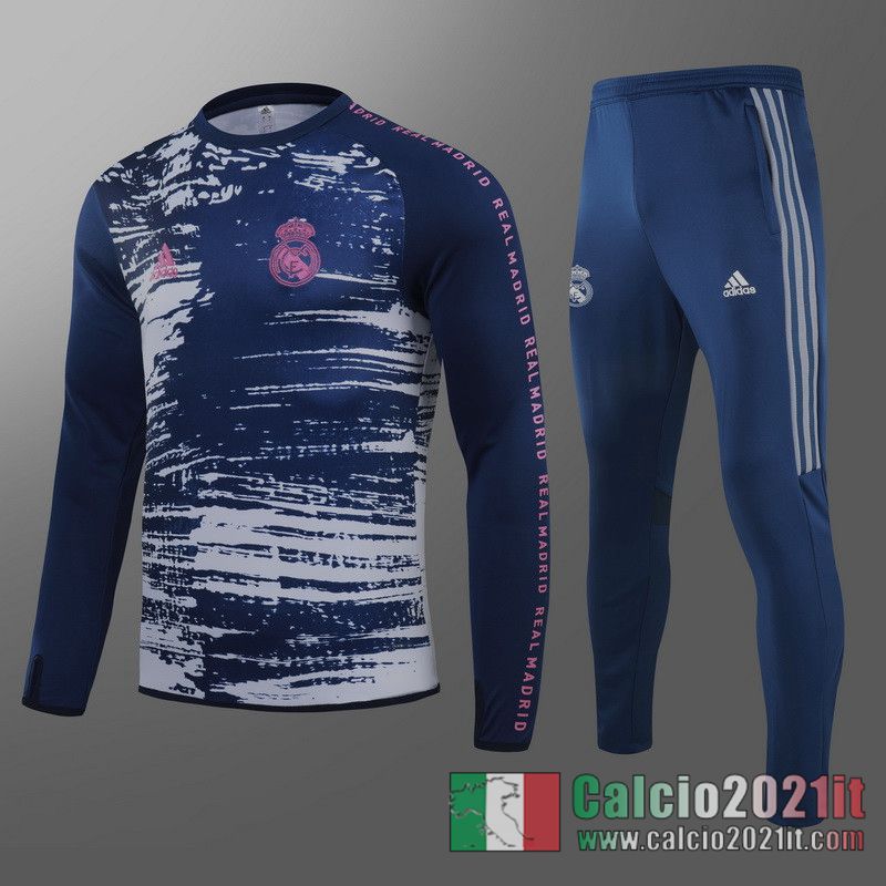 Real Madrid Tuta Calcio Uomo blu navy Stampa tampografica 2020 2021 T28