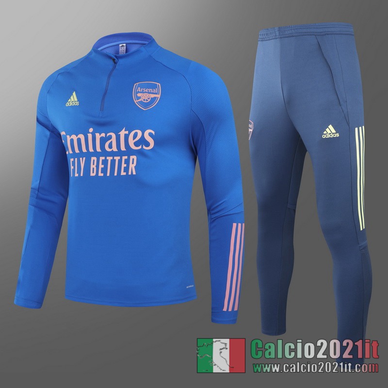 Arsenal Tuta Calcio Uomo blu Cerniera corta 2020 2021 T89