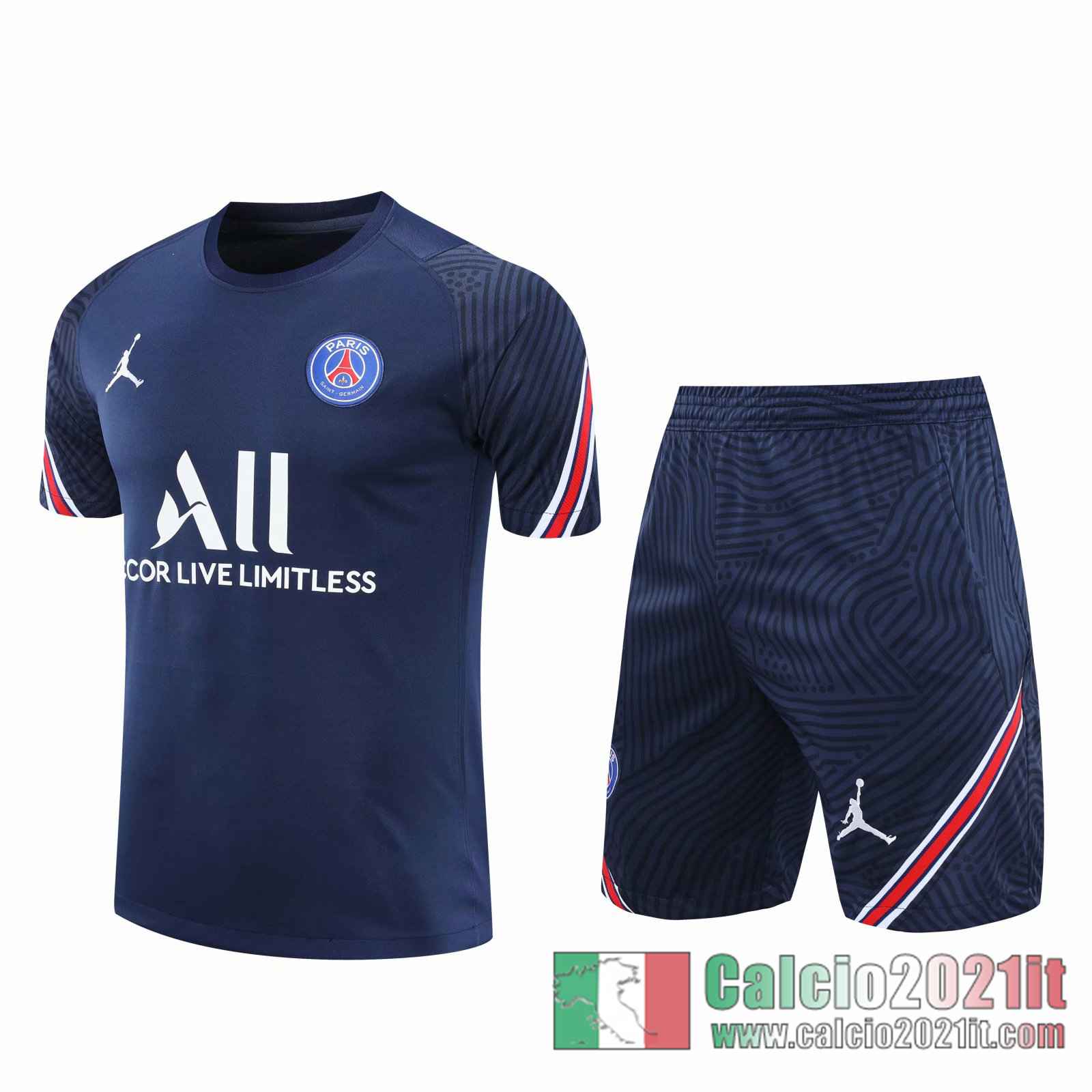 Paris Magliette Tuta Calcio Blu scuro 2020 2021 T121