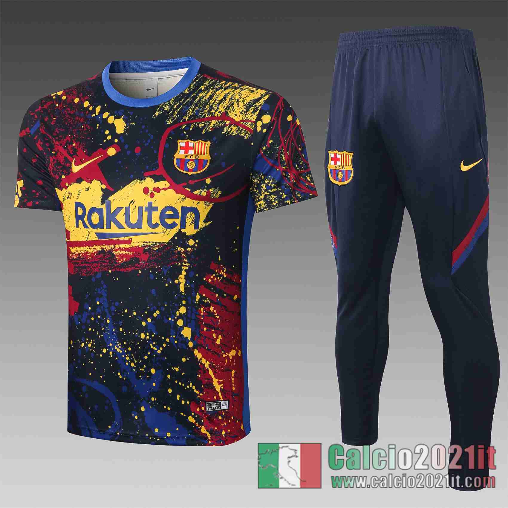 Barcellona Magliette Tuta Calcio colore Inchiostro splash 2020 2021 T56