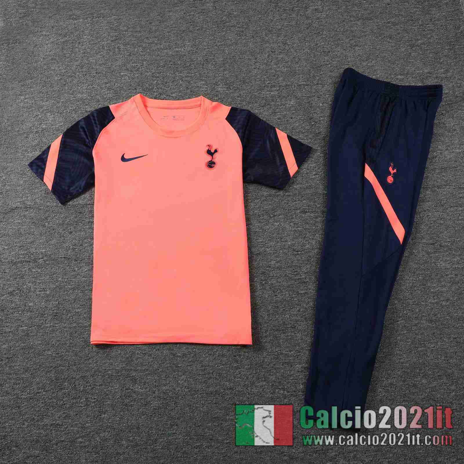 Tottenham Magliette Tuta Calcio arancia Maniche blu navy 2020 2021 T59