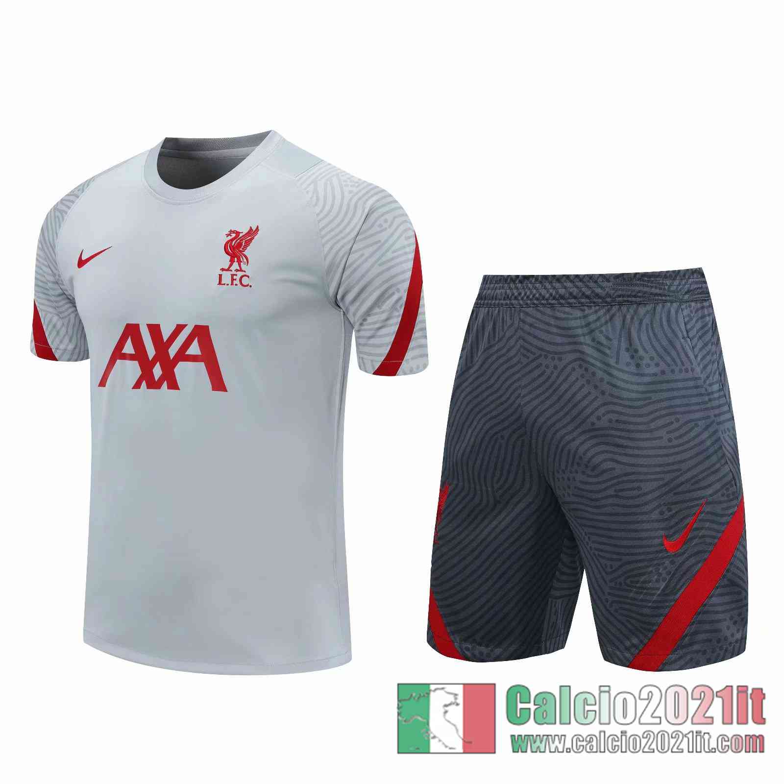 Liverpool Magliette Tuta Calcio bianca 2020 2021 T66