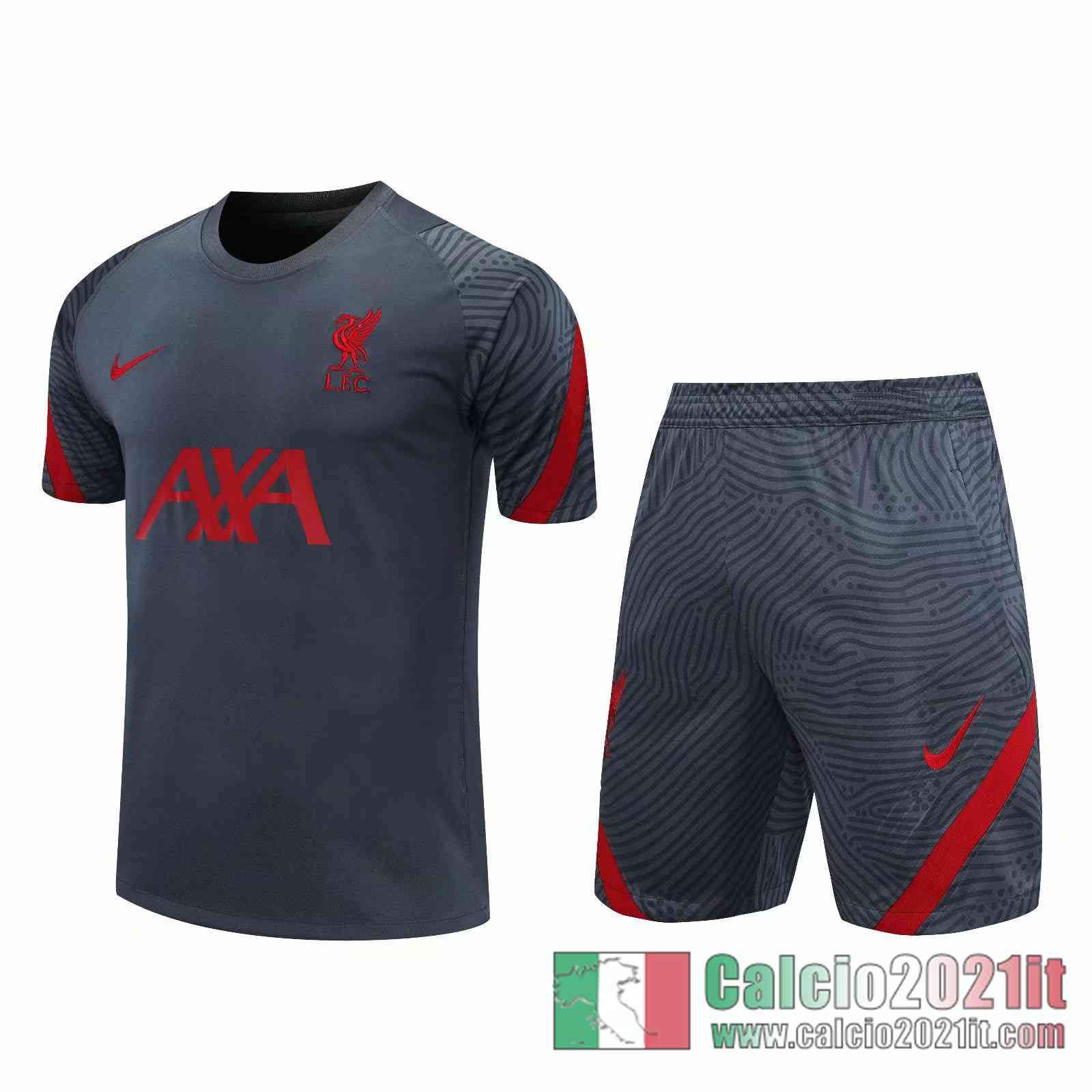 Liverpool Magliette Tuta Calcio Grigio scuro 2020 2021 T67