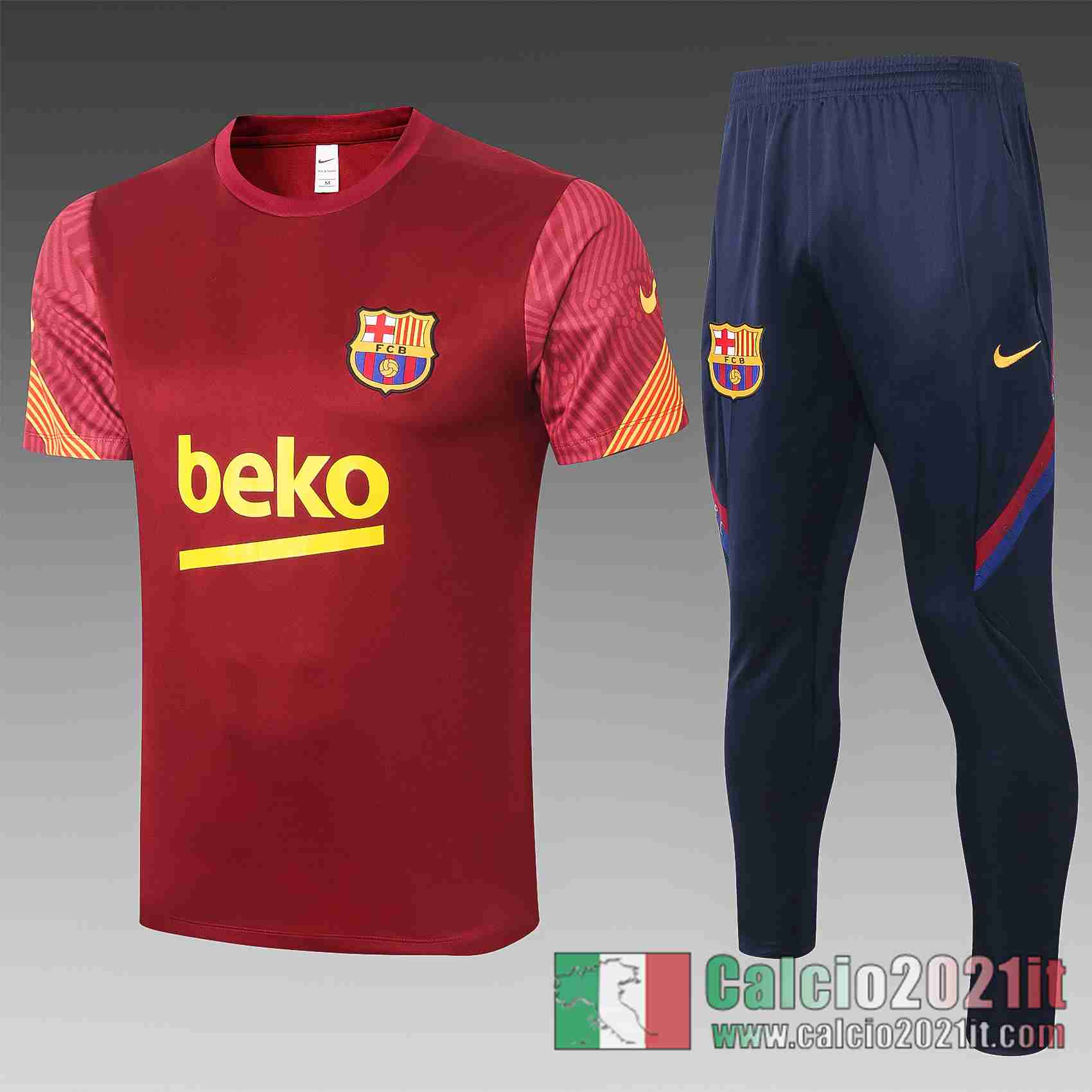 Barcellona Magliette Tuta Calcio Claret 2020 2021 T98