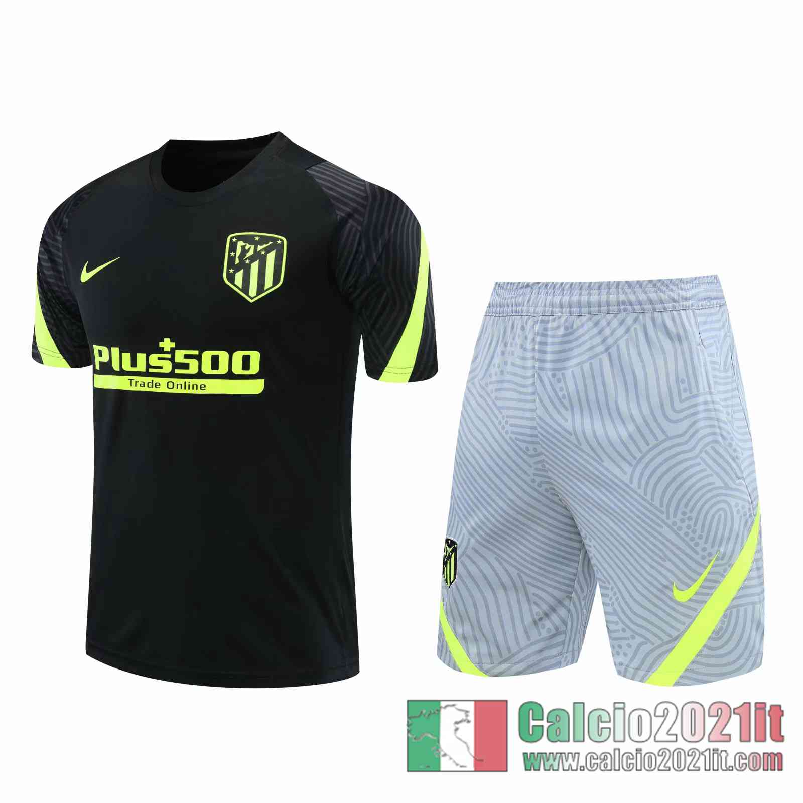 Atletico Madrid Magliette Tuta Calcio nero 2020 2021 T99