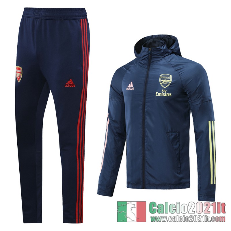 Arsenal Giacca a vento Cappuccio Blu Reale 2020 2021 W27