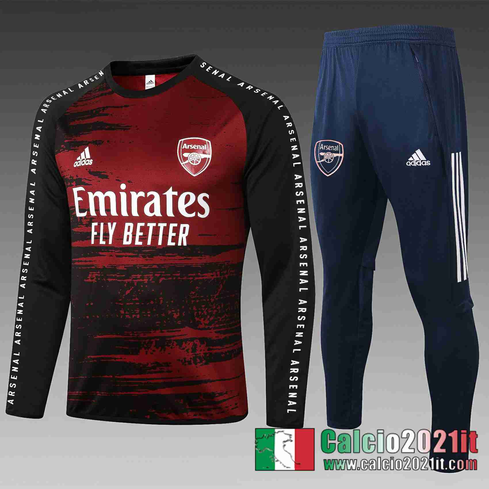 Arsenal Tuta Calcio B437 Nero rosso 2020 2021