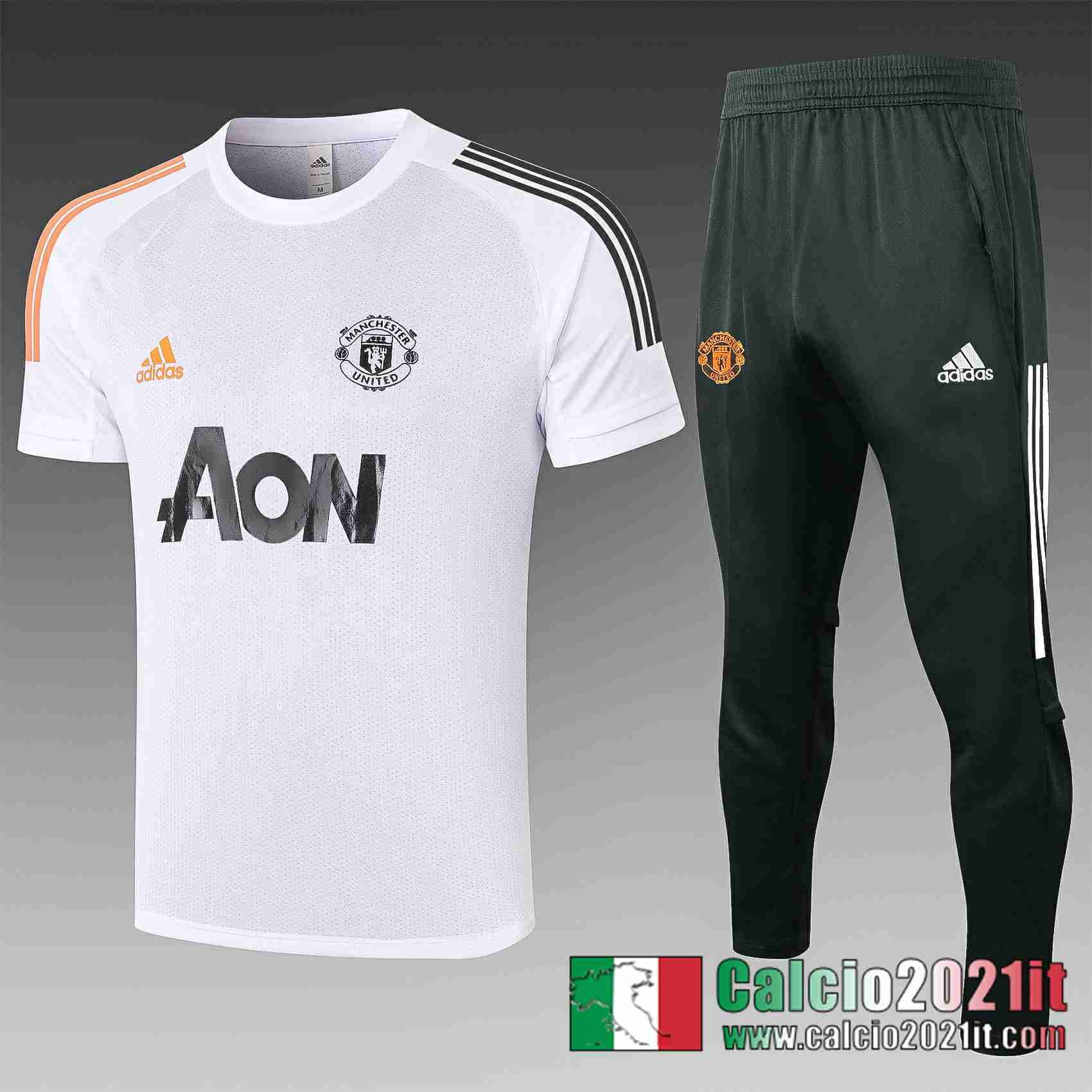 Manchester United Polo Calcio C589 bianca 2020 2021