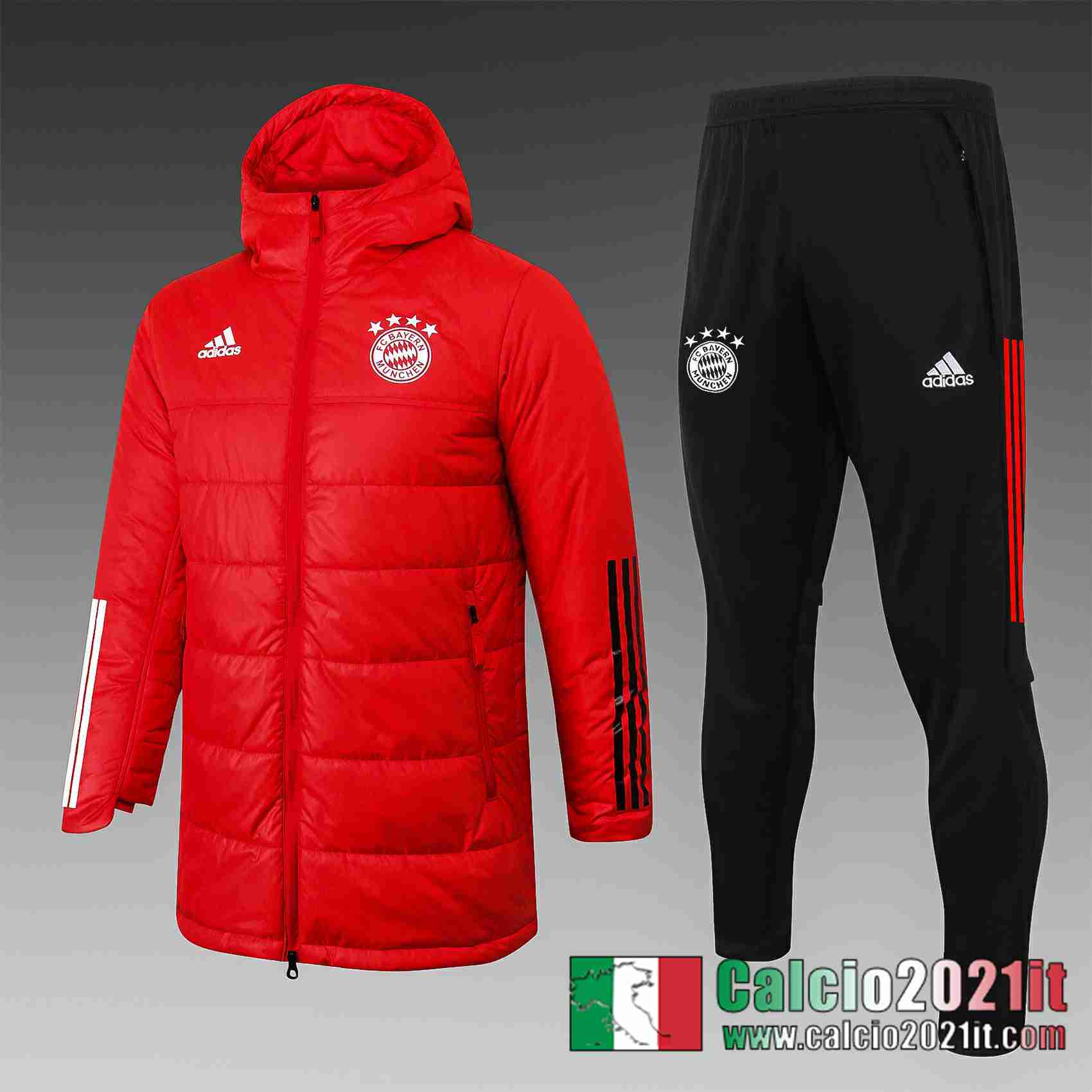 Bayern Monaco Piumino Calcio H0028 Rosso 2020 2021