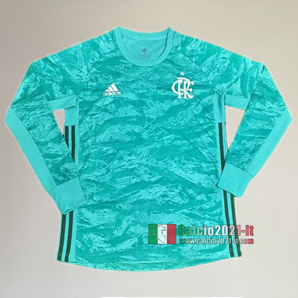 Maglia Calcio Portiere Manica Lunga Nuova Del Flamengo FC Uomo Azzurra 2019-2020 Personalizzazione