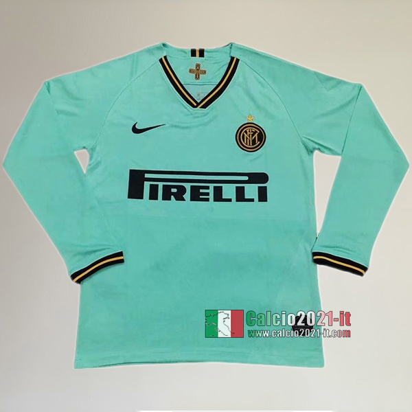 Seconda Maglia Calcio Manica Lunga Nuove Del Inter Milan Uomo 2019-2020 Personalizzate