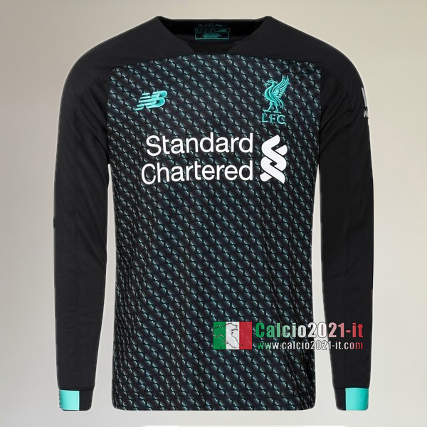 Terza Maglia Calcio Manica Lunga Nuova Del FC Liverpool Uomo 2019-2020 Personalizzazione