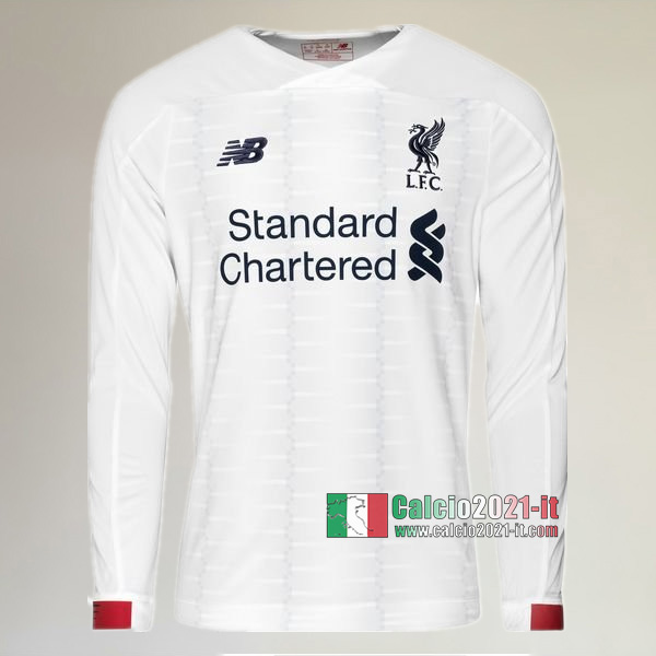 Seconda Maglia Calcio Manica Lunga Nuove Del FC Liverpool Uomo 2019-2020 Personalizzate