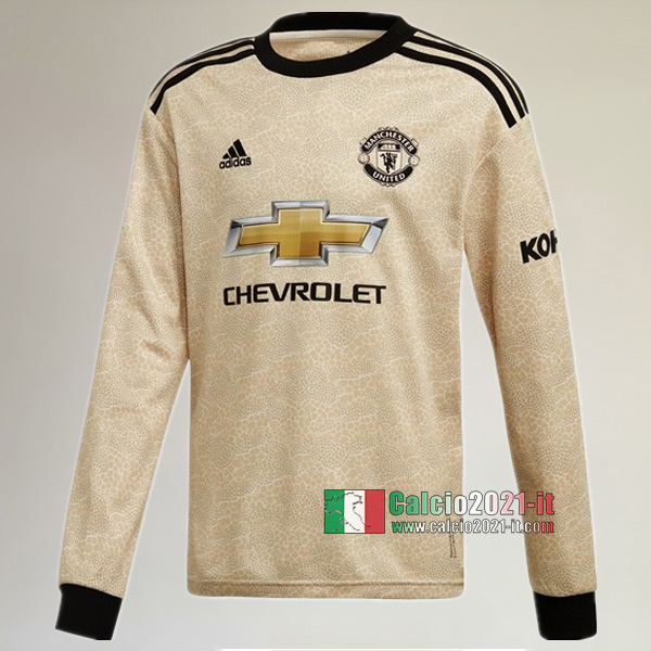 Seconda Maglia Calcio Manica Lunga Nuova Del Manchester United Uomo 2019-2020 Personalizzata