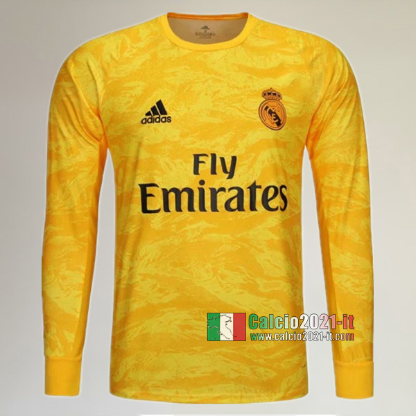 Maglia Calcio Portiere Nuove Del Real Madrid Uomo Gialla 2019-2020 Personalizzata