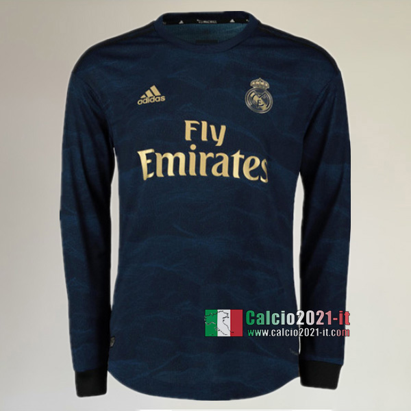 Seconda Maglia Calcio Manica Lunga Nuova Del Real Madrid Uomo 2019-2020 Personalizzata