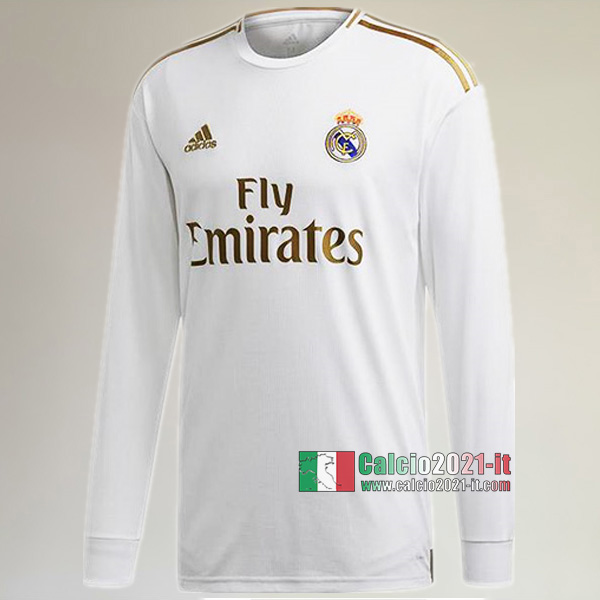 Prima Maglia Calcio Manica Lunga Nuova Del Real Madrid Uomo 2019-2020 Personalizzazione