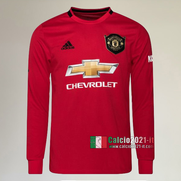 Prima Maglia Calcio Manica Lunga Nuove Del Manchester United Uomo 2019-2020 Personalizzate